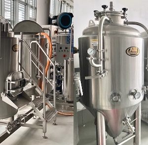 1 Micro-cervecera de 3,5 hl marca ABE con 5 Fermentadores isobáricos